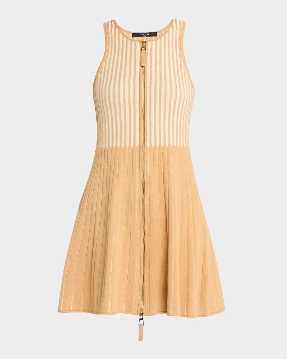 Lex Zip-Front Sleeveless Dress